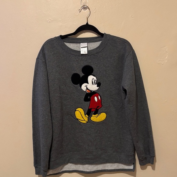 Disney Men's Charcoal Mickey Mouse Crewneck Sweater - Picture 1 of 2